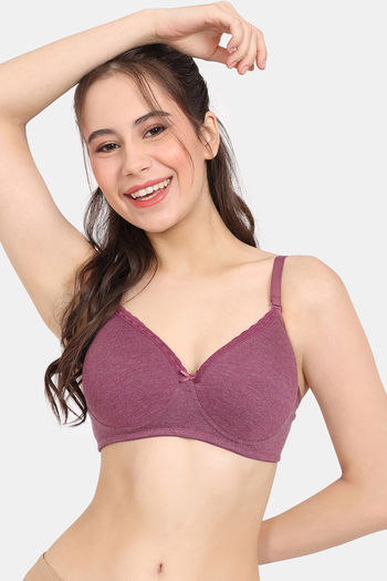 Buy Rosaline Rerooted Simplicity Padded Non Wired 3/4th Coverage T-Shirt Bra - Red Plum